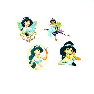 🟢Princess Vinyl Decal Stickers-- Aladin Princess Jasmine Magic Carpet